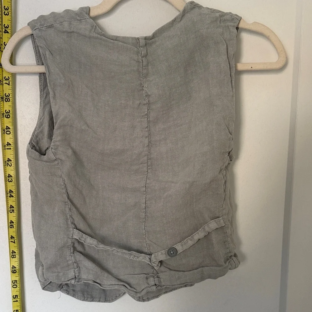 Zara Light Gray/blue Women's Buttoned Vest - Picture 4 of 4